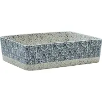 Syfax Lavabo Appoggio Grigio e Blu Rettangolare 46x35,5x13cm Vetroceramica