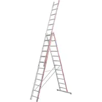 Hymer Scala multiuso , a tre sezioni, 3x12 pioli, altezza verticale 5,64 m, altezza di sbraccio 6,43 / 9,27 m, peso 24,0 kg
