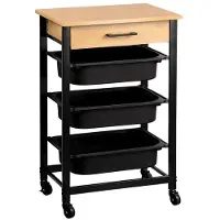 Kesper , carrello da cucina con 3 contenitori in plastica, cassetto, modello 2553313