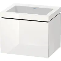 Duravit L-Cube c-bonded Ensemble suspendu, 1 tiroir, sans trop-plein, sans trou pour robinetterie, 600x500x480mm, LC6916N8585, LC6916N8585