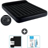 Intex Lettino - 2 persone - 152 x 203 x 25 cm - Blu - Incluso pompa - lenzuolo e kit di riparazione