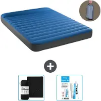 Intex Lettino - 2 persone - 152 x 203 x 22 cm - Blu - Incluso pompa - lenzuolo e kit di riparazione