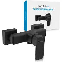 Bächlein Miscelatore universale per doccia con design angolare - Set completo di miscelatori con tutti gli accessori - Rubinetto monocomando per doccia nero opaco - angolare