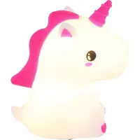 Globo Lampada da tavolo per bambini a LED RGB, unicorno, cambio colore, touch dimmer, H 15 cm