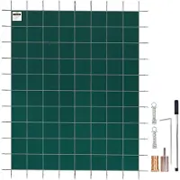 Vevor Copertura rettangolare di sicurezza in rete per piscina 14X26 FT verde invernale per esterni