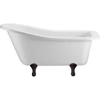 Casa Padrino Luxury Art Nouveau Bathtub White / Black 150 x 75 x H. 78 cm - Vasca da bagno autoportante in acrilico retrò - Arredo bagno retrò