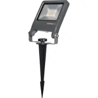 Osram ENDURA Garden Flood, faretto da esterno da interrare, 20W, 1700 lumen, 3000K (bianco caldo), grado di protezione IP65, cavo di 2 metri con spina, alluminio grigio scuro