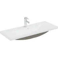Syfax Lavabo da Incasso con Rubinetto 101x39x18 cm in Vetroceramica Bianco