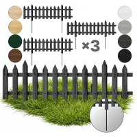 Pemicont Floranica 3 pz Recinzione da giardino a incastro con pali in metallo per aiuole 100 cm x 20 cm Antracite