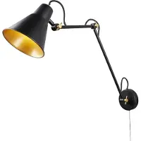 Searchlight Applique 7403 con 3 snodi, nero-oro