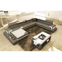 Xl Moebel Gmbh XXL Ledersofa Ecksofa Design Big Sofa Couch Polster Eck Sitz Garnitur U-Form