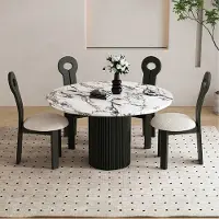 360Home Tavolo da pranzo, tavolo da pranzo rotondo, tavolo da pranzo per piccoli appartamenti, tavolo da pranzo con gambe verticali, tavolo da pranzo per uso domestico, dimensioni 110*75 cm /DLSBXG-110/