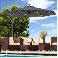 Swing&Harmonie Ombrellone con illuminazione a LED ombrello sospeso 300 cm ombrellone da giardino padiglione - antracite