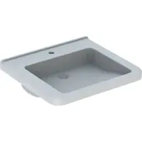 Geberit Renova Nr. 1 Comfort, lavabo à encastrer, 600x550 mm, avec trou pour robinetterie, sans trop-plein, blanc, 128662000, 128662000