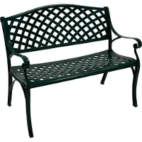 Degamo Panchina da giardino Panchina da parco OXFORD a 2 posti, alluminio pressofuso verde scuro, resistente alle intemperie