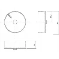 Deftrans Lavabo in Vetroceramica da appoggio 36x36x12cm rotondo per bagno