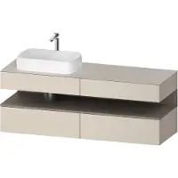 Duravit Collection One Meuble sous-vasque sur console, 2 tiroirs, 2 coulissants, découpe à gauche, 1600x550x600mm, niche basalte mat, QA4777043830000, QA4777043830000