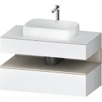 Duravit Collection One Meuble sous-vasque sur console, 1 tiroir, 1 tiroir, découpe au centre, 1000x550x600mm, niche Taupe Supermatt, QA4731083180010, QA4731083180010