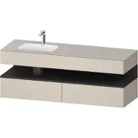 Duravit Collection One lavabo à encastrer avec meuble sous-vasque en console, 1600x550x600mm, niche graphite mat, vasque à gauche, QA4795049830000, QA4795049830000