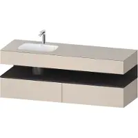 Duravit Collection One lavabo à encastrer avec meuble sous-vasque en console, 1600x550x600mm, niche graphite super mate, vasque à gauche, QA4795080830000, QA4795080830000