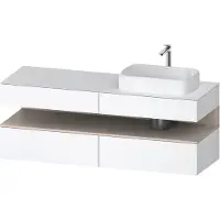 Duravit Collection One Meuble sous-vasque sur console, 2 tiroirs, 2 coulissants, découpe à droite, 1600x550x600mm, niche taupe mat, QA4778091180000, QA4778091180000