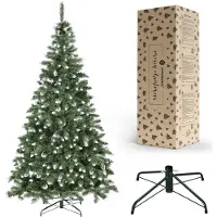 Springos Albero di Natale artificiale di 250 cm pino diamante con neve artificiale e pigne vere look invernale