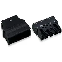Wago Spina 2x0,5-4qmm nera - Installazione a innesto del connettore 5x4mm² 770-115