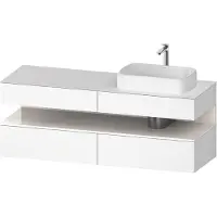 Duravit Collection One Meuble sous-vasque sur console, 2 tiroirs, découpe à droite, 1600x550x600mm, niche blanc ultra-brillant, QA4778022180010, QA4778022180010