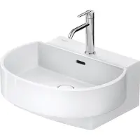 Duravit Balcoon lavabo, plage de robinetterie, 1 trou de robinetterie, avec trop-plein, avec robinetterie Push-Open, largeur 550mm, 241155AA00, 241155AA00