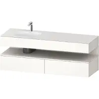 Duravit Collection One lavabo à encastrer avec meuble sous-vasque en console, 1600x550x600mm, niche blanc supermatt, vasque à gauche, QA4795084220010, QA4795084220010