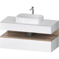 Duravit Collection One Meuble sous-vasque sur console, 1 tiroir, 1 tiroir, découpe au centre, 1200x550x600mm, niche chêne mamelonné, QA4732055180000, QA4732055180000