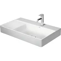 Duravit DuraSquare lavabo, 80x47cm, 1 trou pour robinet, sans trop-plein, bassin à droite, dessous émaillé, 2349800041, 2349800041