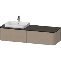 Duravit Happy D.2 Plus Meuble sous-lavabo sur console suspendu, 1600x550 mm, 2 tiroirs, pour vasque à poser Position à gauche, HP4944L7575, HP4944L7575