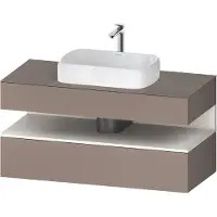 Duravit Collection One Meuble sous-vasque sur console, 1 tiroir, 1 tiroir, découpe au centre, 1200x550x600mm, niche blanc supermat, QA4732084430010, QA4732084430010
