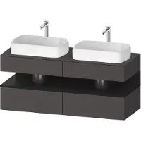 Duravit Collection One Meuble sous-vasque sur console, 2 tiroirs, 2 découpes, 1400x550x600mm, crédence en chêne noir, QA4767016490000, QA4767016490000