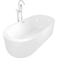 AcquaVapore vasca da bagno autoportante Whirlpool F16 170x80cm con massaggio ad aria con rubinetto AF03