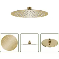 The Living Store Doccia a pioggia in acciaio inox 20 cm rotonda Golden