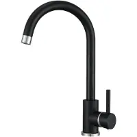 VBChome Rubinetto da cucina nero effetto granito girevole a 360° – Rubinetto monocomando per lavello, rubinetto moderno per lavello