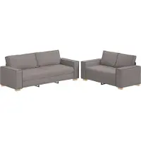 Syfax Set di Divani 2 pz con Cuscini Tortora in Tessuto