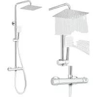 OEM Miscelatore per doccia cromato, design a doppia maniglia, controllo termostatico automatico, cromo