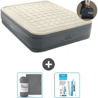 Intex Airbed - 2 persone - 152 x 203 x 46 cm - Grigio - Incluso pompa - lenzuolo e kit di riparazione