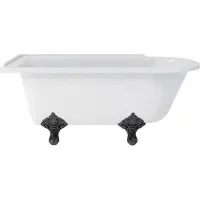 Casa Padrino Luxury Art Nouveau Bathtub White / Black 150 x 75 x H. 65 cm - Vasca da bagno autoportante in acrilico retrò - Mobili da bagno retrò nostalgici