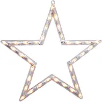 Konstsmide Sagoma per finestra a LED, stella, 35 diodi bianco caldo, 230V, interno, cavo bianco - 2164-010