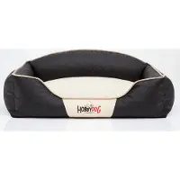 HOBBYDOG Cuscino per cani, cuccia per cani, cesta per cani, divano per cani per animali domestici. Lavabile. Modello: Elite. Dimensioni: 84 x 65 x 28 cm [Taglia: XL]. Colore: beige con dettagli neri