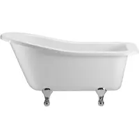 Casa Padrino Luxury Art Nouveau Bathtub White / Silver 150 x 75 x H. 78 cm - Vasca autoportante in acrilico retrò - Mobili da bagno retrò