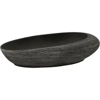 Syfax Lavabo da Appoggio Grigio e Nero Ovale 59x40x14 cm Vetroceramica