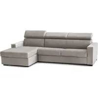 Dmora Divano Fisso con Penisola Aryaly 95x280 cm Grigio Tortora\ Tortora, Sfoderabile Italy