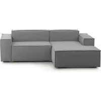Dmora Divano Fisso con Penisola Ameli 170x240 cm Grigio Grigio, Sfoderabile Sfoderabile, Modulare, Italy, Oekotext