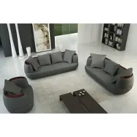 AEA Sofagarnitur Royal Luxus Designer Couch Polster 3+2+1 Leder Sofa Sitz Royal Grau