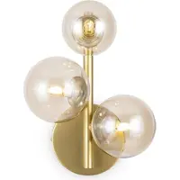 Maytoni applique Dallas, vetro oro/chiaro a 3 luci altezza 25,5 cm